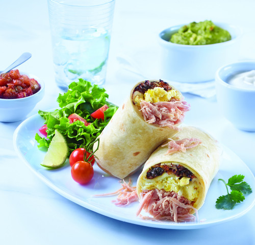 Mexican Burritos with Pulled Ham 