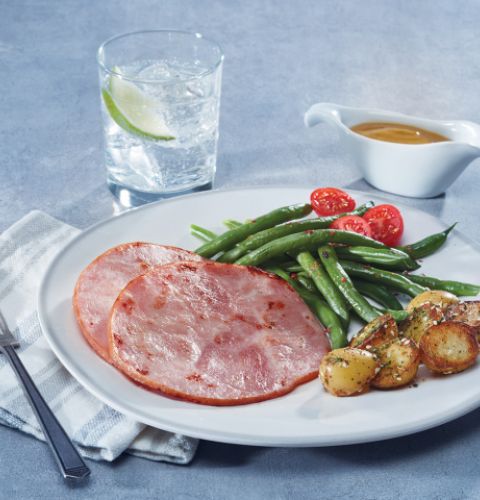 Thick Sliced, Old-fashioned smoked ham