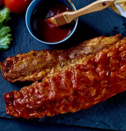Pork back ribs, fully cooked
