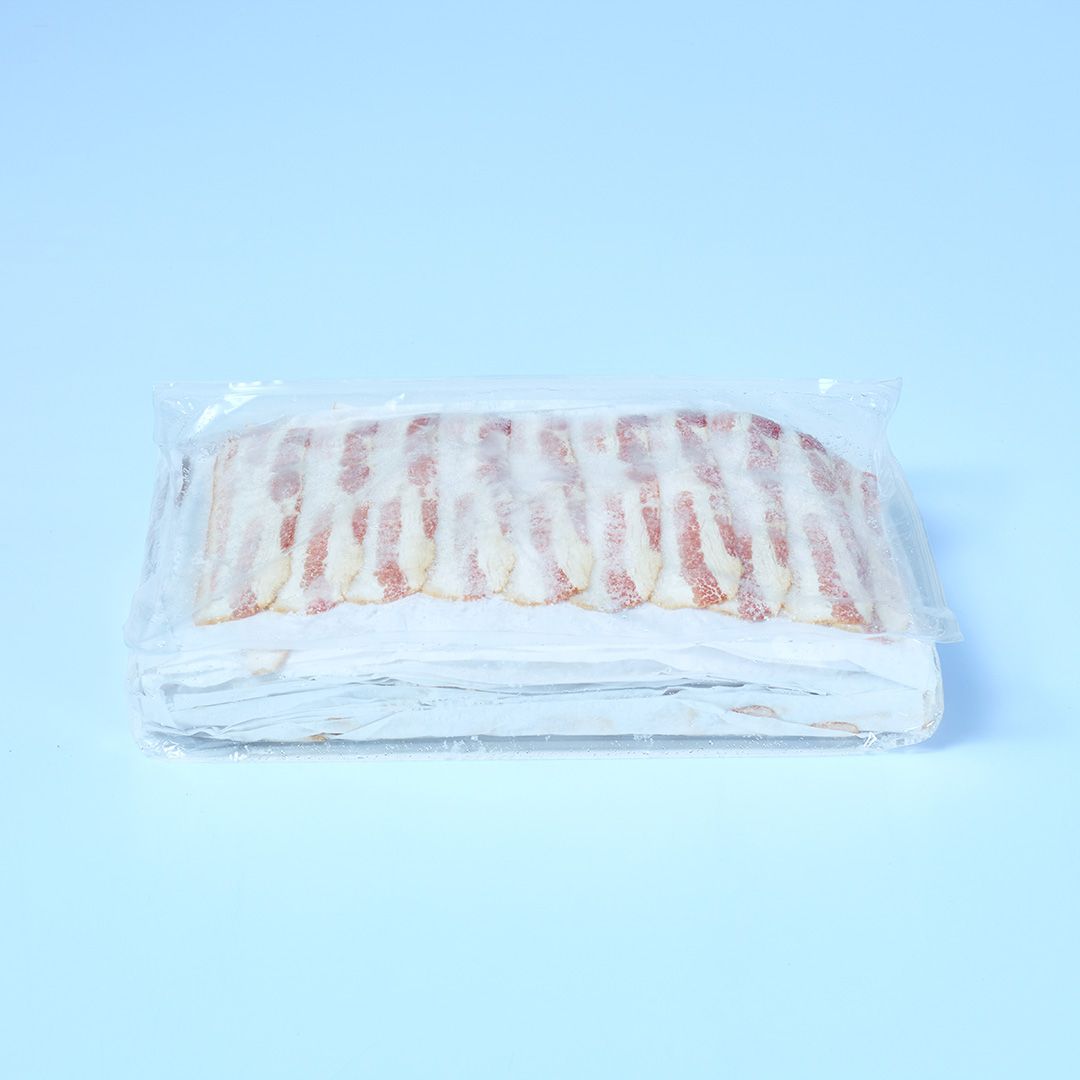 Bacon congelé tranché étalé 22 tranches / 2'' (anciennement 18-22/Lb)