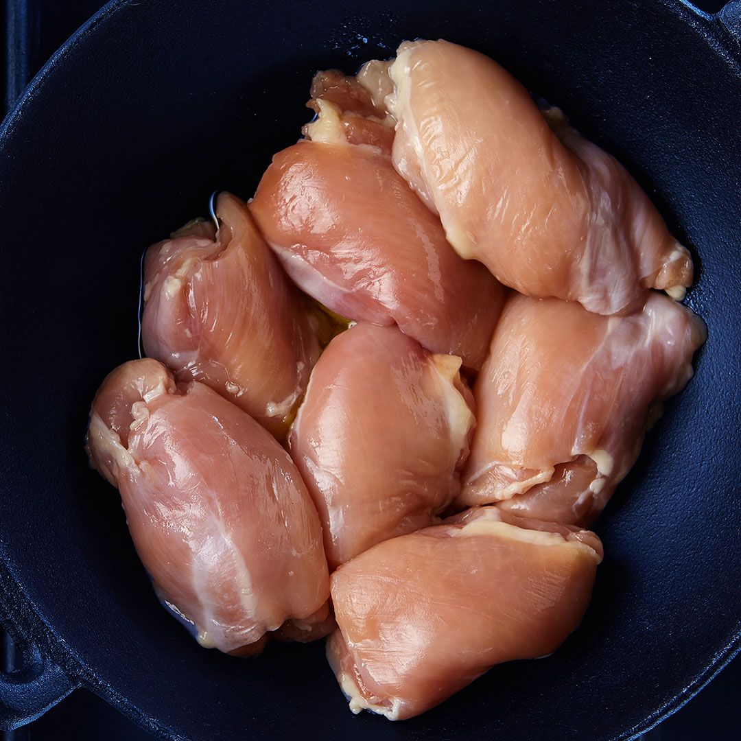 Hauts de cuisse de poulet désossés (assaisonnés, en vrac)