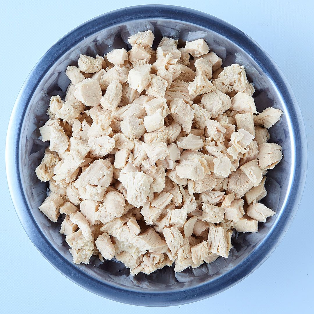 Cooked diced chicken, ½ in 100% white meat