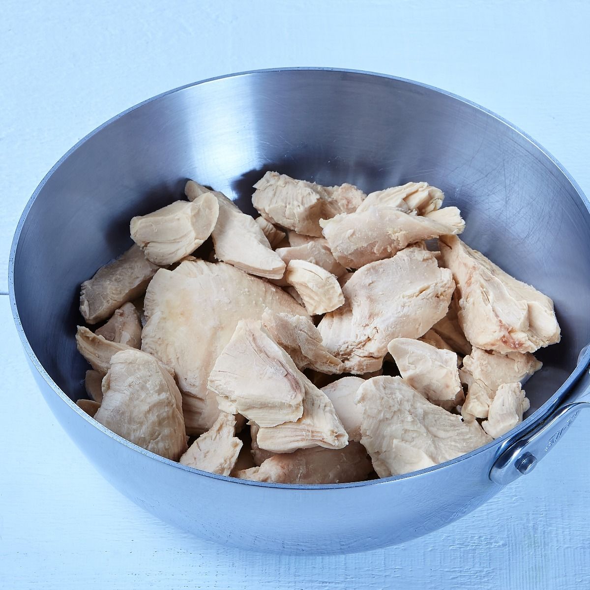 Morceaux de poulet cuits, 100 % viande blanche, halal