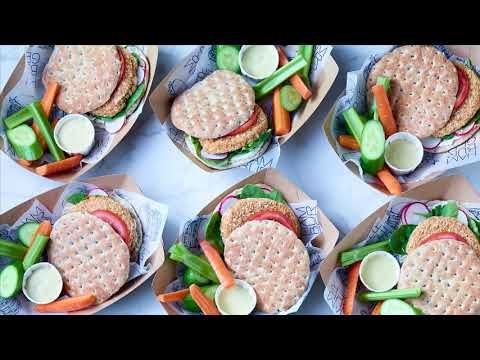 Multigrain breaded chicken burgers, fully cooked