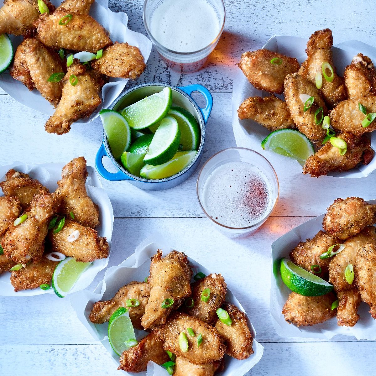 Larges salt and pepper chicken wings, cut-up, fully cooked (seasoned)