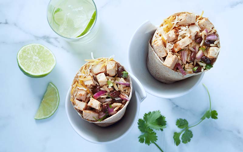 Chicken and brown beans tortilla